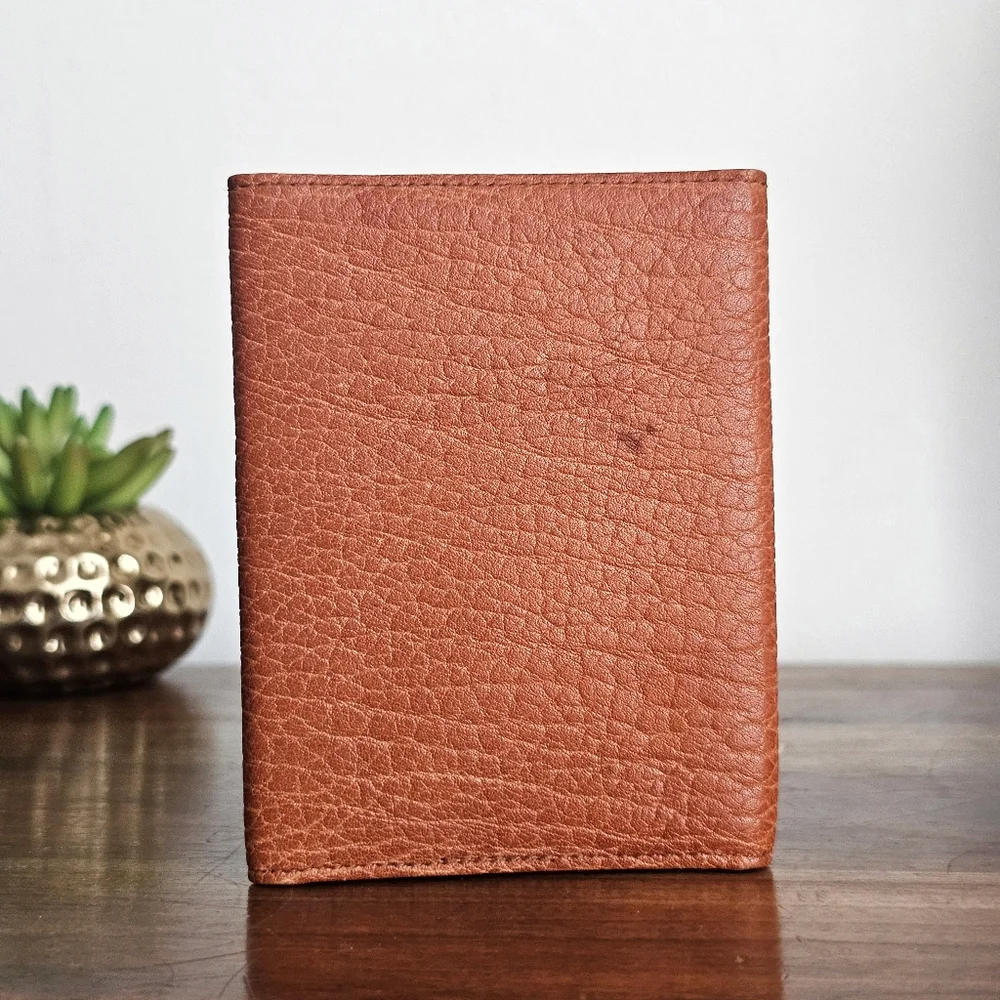 Rare Christian Dior Vintage Pebbled Leather Bifold Wallet Made in Spain CD Logo